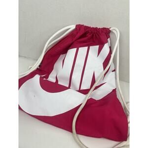 NIKE Pink & White Drawstring Bag/Backpack Gym Sack